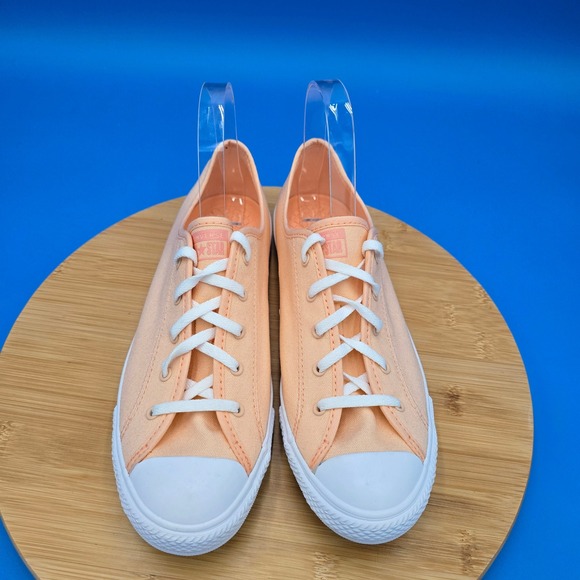 Converse All Star Lightweight Low Top Sneakers Peach Canvas Shoes Womens 8.5 NEW - Picture 3 of 9